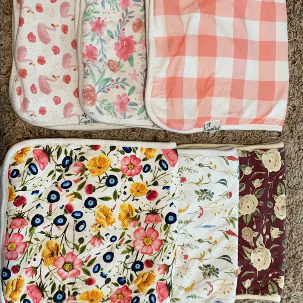 6 set copper pearl burp cloths